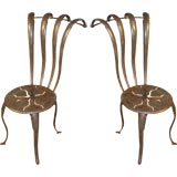 PAIR of Florentine Iron Chairs