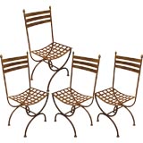 Set of FOUR Hand-Wrought Steel Chairs
