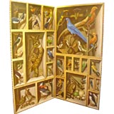 "Cabinet of Birds" Trompe L'oeil Screen