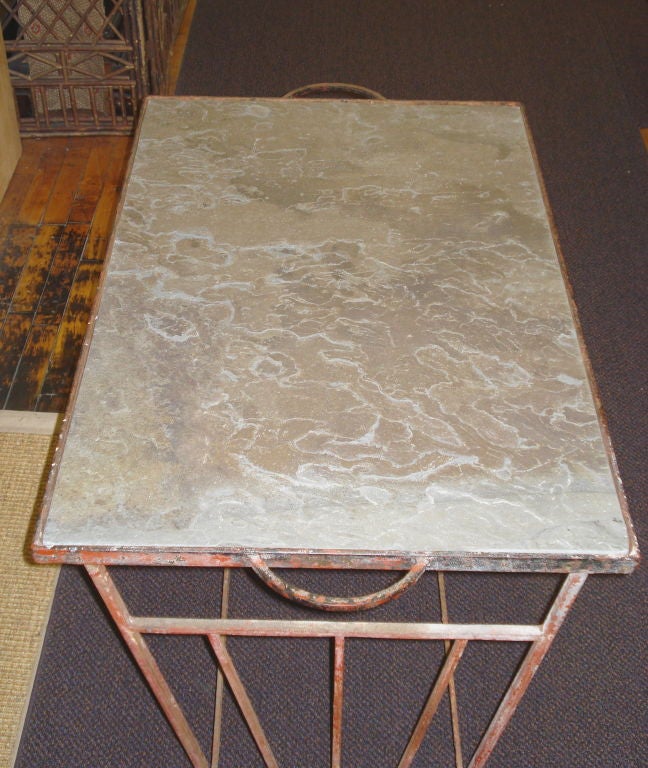 Slate Top Painted Iron Table 2