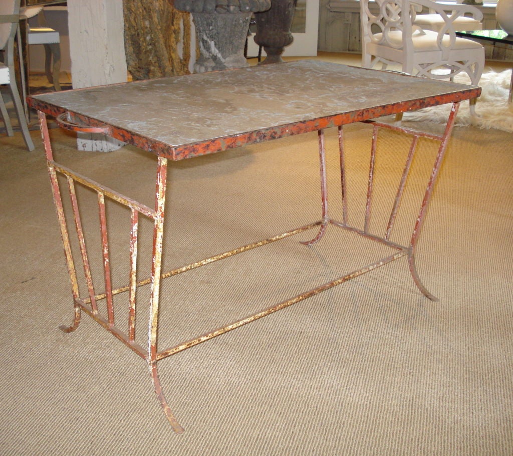 Slate Top Painted Iron Table 3
