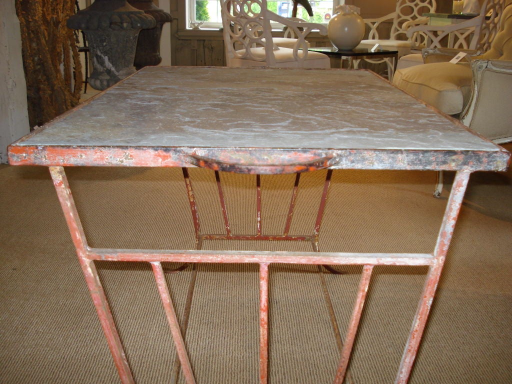 Slate Top Painted Iron Table 1