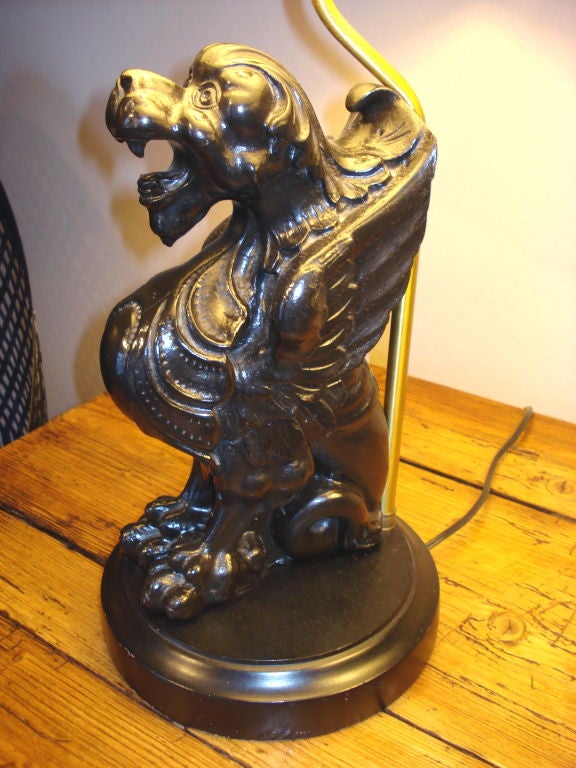 Mid-20th Century PAIR of Griffin Lamps