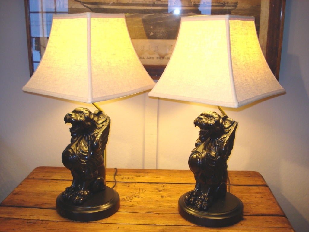 PAIR of Griffin Lamps 1