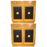 Pair of Cabinets with Leather Inserts