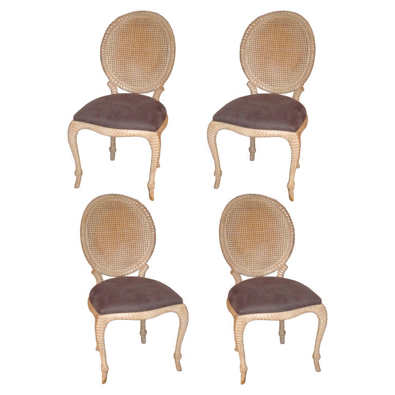 Set of FOUR 'Twisted Rope' Chairs at 1stDibs