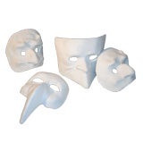 Vintage Set of Four Plaster Masks