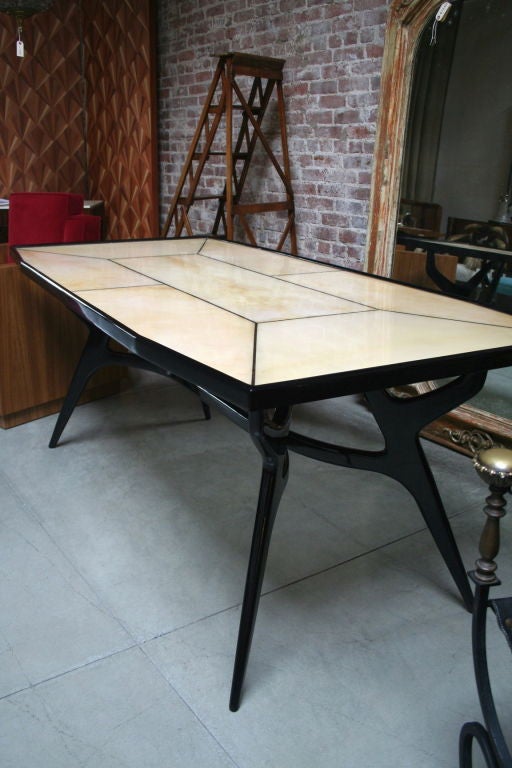 Wood Parchment Dining Table