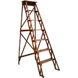 Vintage 30's Italian Wooden Library Ladder