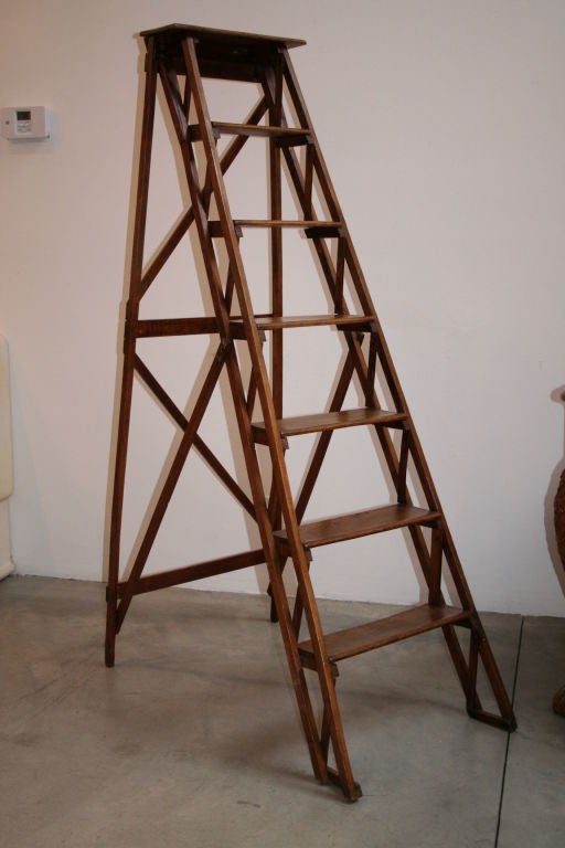 30's Italian Wooden Library Ladder