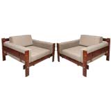 Pair of Imboya Wood Armchairs by Percival Lafer