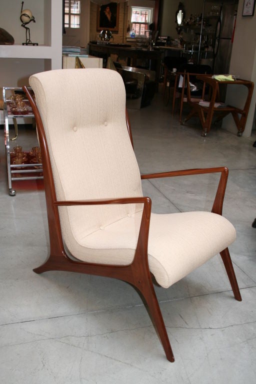 Pair of 70's caviuna wood Brazilian armchairs. NOTE: ONLY ONE CHAIR CURRENTLY AVAILABLE
