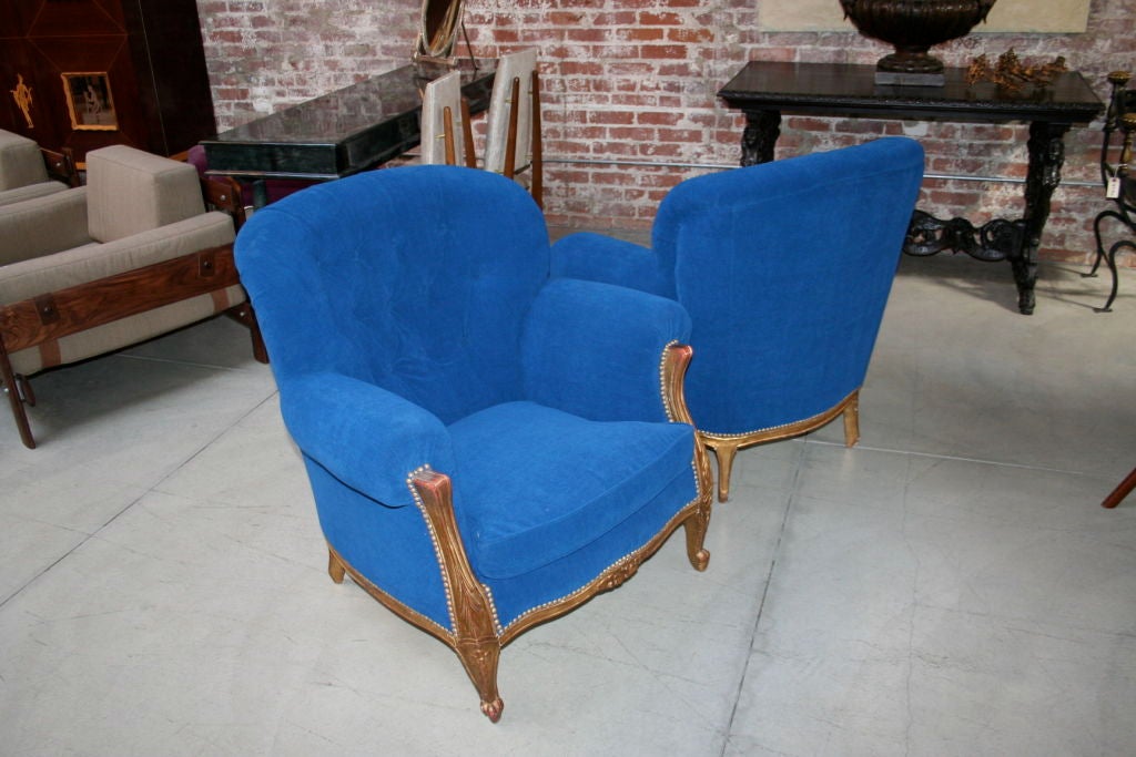 Gold Leaf Pair of 20's French Louis XV Armchair