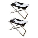 Pair of Folding Stools in the Style of Paul Kjaerholm