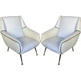 Pair of Italian Club Chairs in the Style of Marco Zanuso