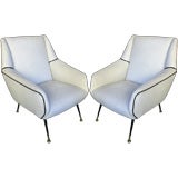 Pair of Italian Club Chairs in the Style of Marco Zanuso