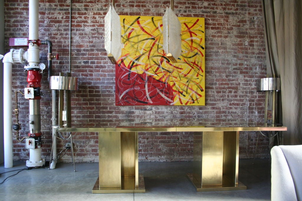 Spectacular 60's Cittone Brass Dining Table In Excellent Condition In Los Angeles, CA