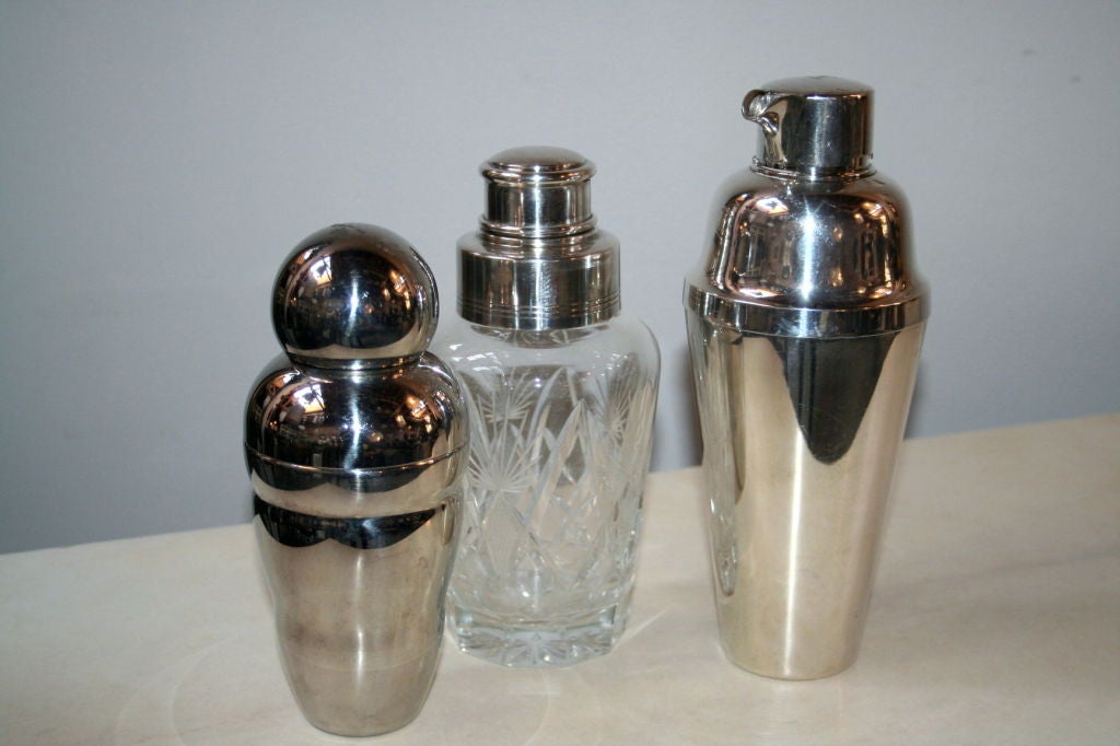 Set of three cocktail shakers manufactured by WMF and Reed & Barton

Please call or use the contact dealer link below to reach us directly with any questions regarding this item. We are happy to obtain delivery quotes from our network of insured