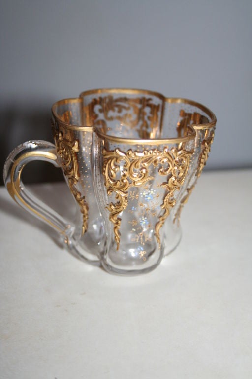 Italian Set of 12 Hand-Painted Murano Coffee/Tea Cups