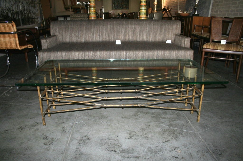 60 S Italian Gothic Glass Top Coffee Table At 1stdibs