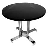Streamline Black Lacquer and Chrome Side Table by Lloyd's Mfg.