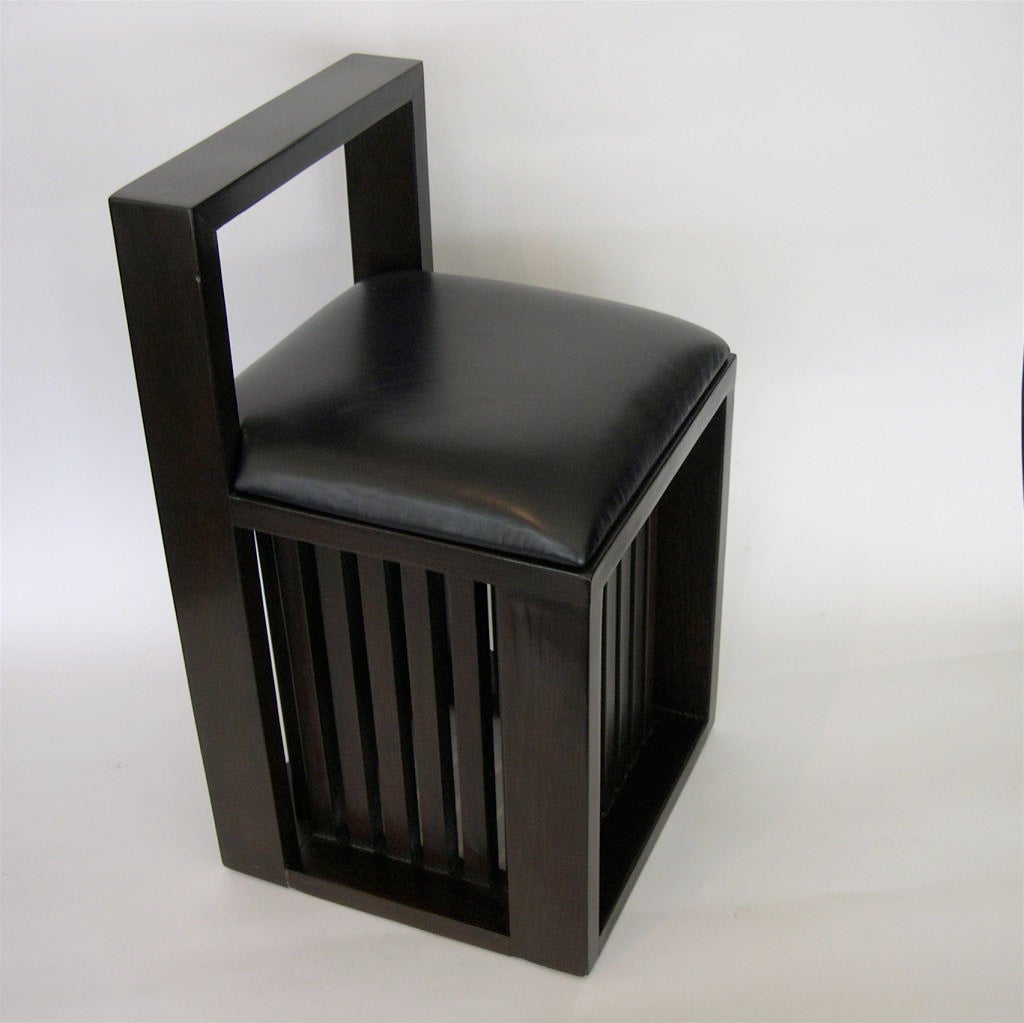 Leather Unique Pair of Petite Sculptural Chairs by G. Nelson & E. Noyes For Sale