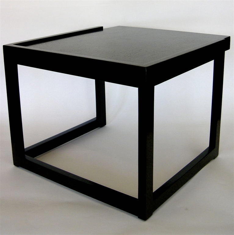 American Paul Laszlo Ebonized Oak Pair of Side Tables for Brown & Saltman