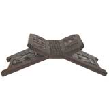 1930's Hand Carved Mahogany Mayan Motif Adjustable Table Base