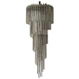 Large Venini Murano Crystal Cascading Spiral Chandelier