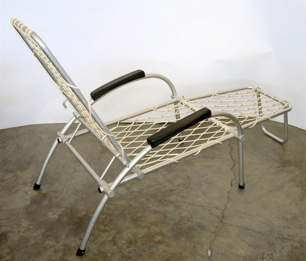 Original Norwegian Ocean Liner Streamline Aluminum Deck Chair 2