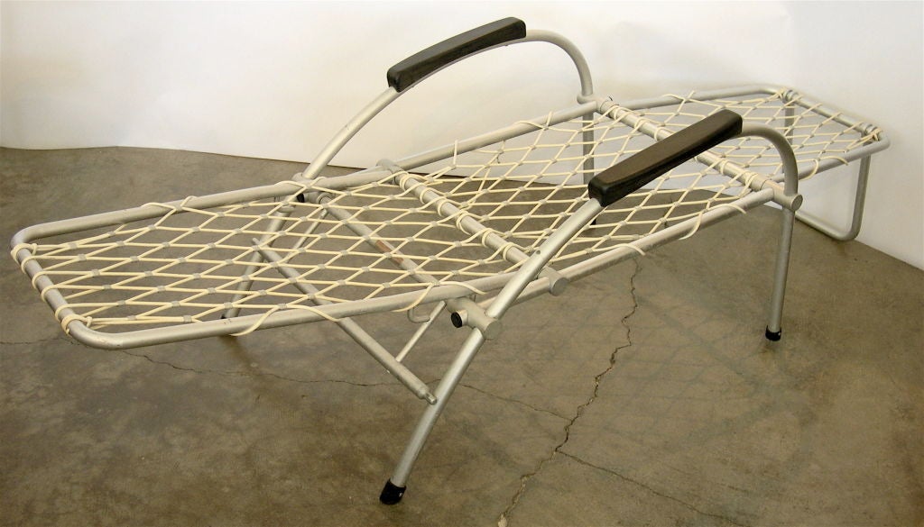 20th Century Original Norwegian Ocean Liner Streamline Aluminum Deck Chair
