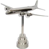 Large Aluminum DC6 Airplane Model w/ Handcrafted Aluminum Stand