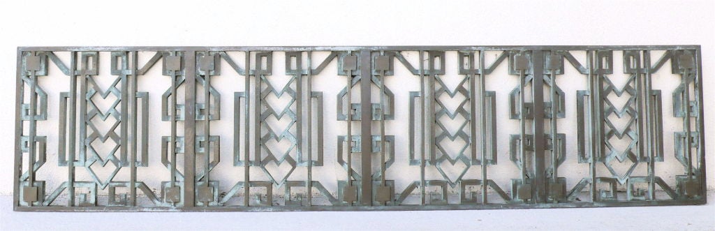 American Pair of Richfield Bldg. Art Deco Bronze Architectural Grates For Sale