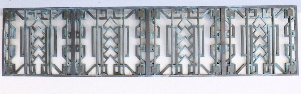 20th Century Pair of Richfield Bldg. Art Deco Bronze Architectural Grates For Sale