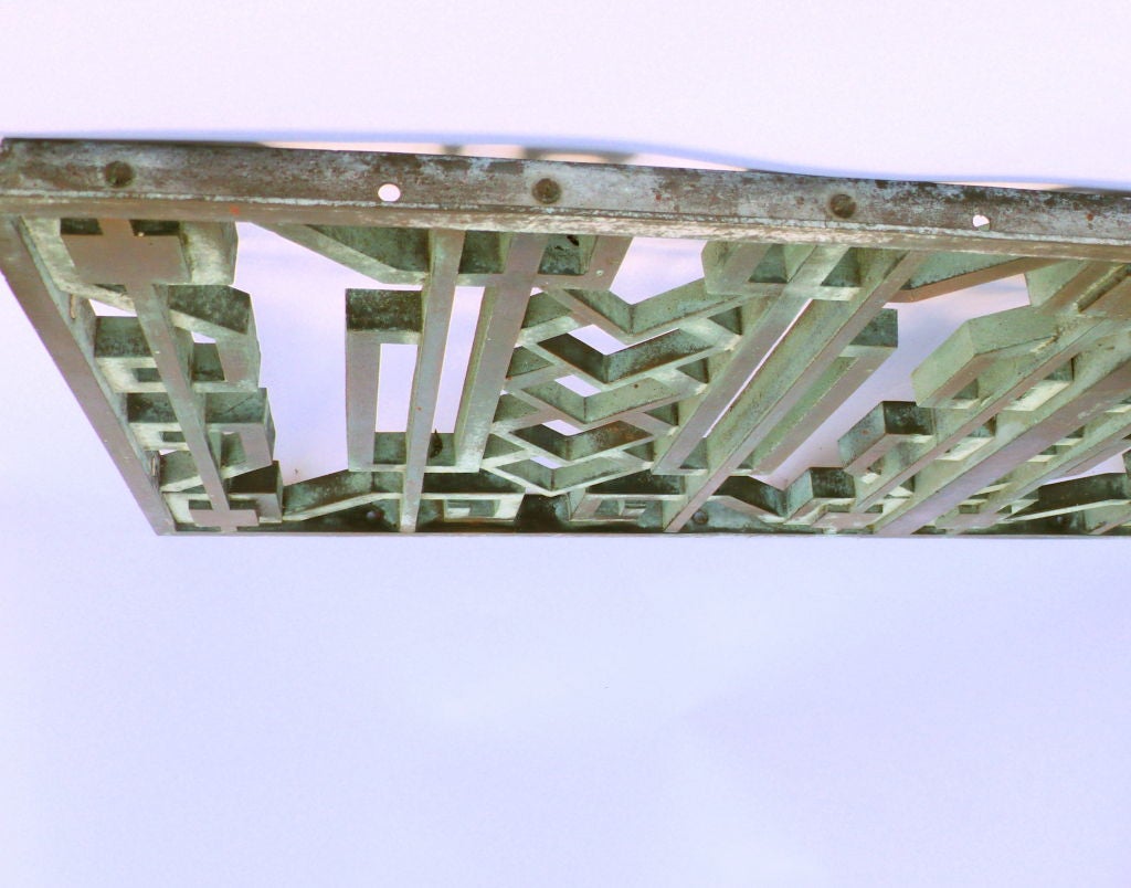 Pair of Richfield Bldg. Art Deco Bronze Architectural Grates For Sale 4