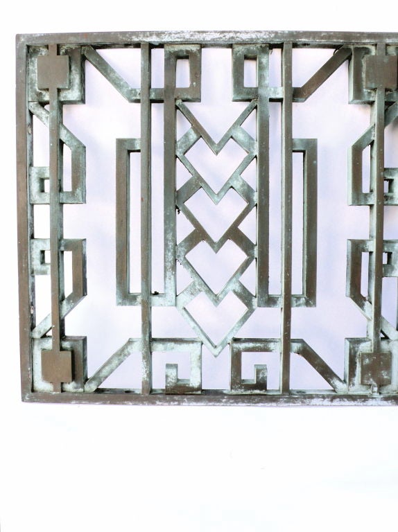 Pair of Richfield Bldg. Art Deco Bronze Architectural Grates For Sale 1