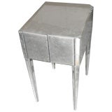 Art Deco Moderne Antique Beveled Mirror Tall Side Table