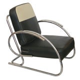 Streamline Moderne Art Deco Tubular Chrome Chair