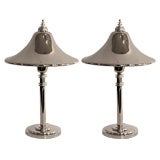 Rare Pair of Graceful Original 1930's Art Deco Table Lamps