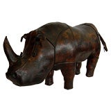 Large Original Vintage Leather Rhino  by Abercrombie & Fitch