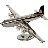 Rare 1940's Douglas Aluminum Transport Plane Model w/ Orig. Base
