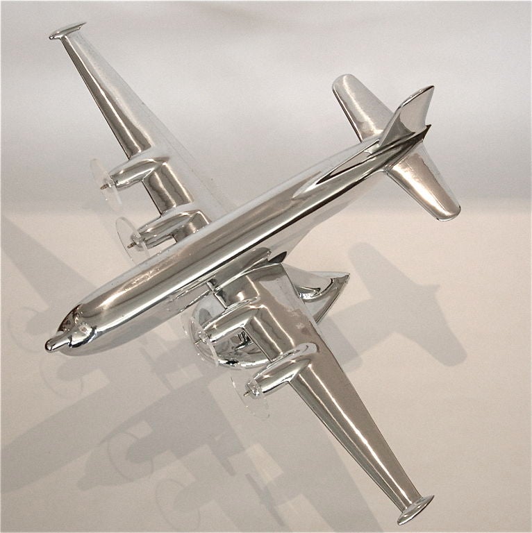 Rare 1940's Douglas Aluminum Transport Plane Model w/ Orig. Base