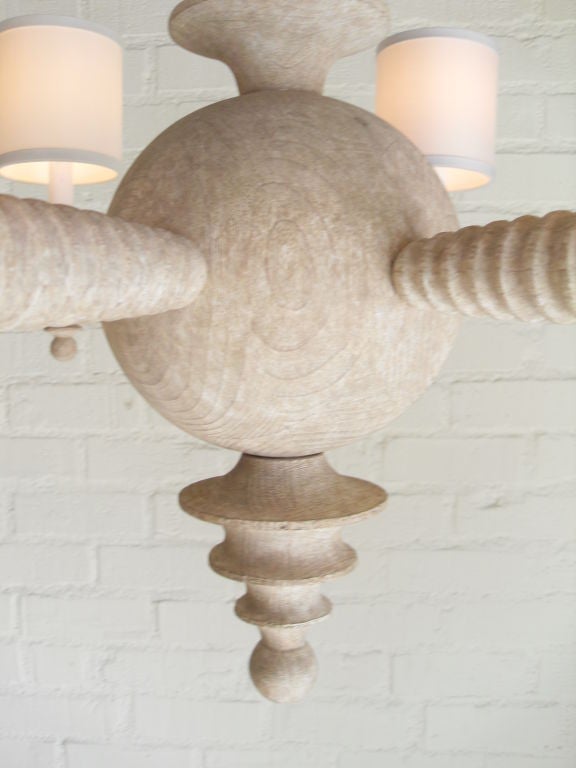 Paul Marra Design Shaded Spool Chandelier shown in Driftwood finish and 30