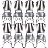 Set of Eight Metal Dining or Cafe Chairs