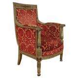 A Period, French, Empire, Painted, 19th C Bergere