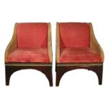 Vintage A Pair of Spanish Mahogany Empire Chauffeuses