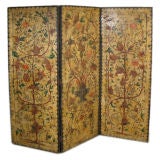 A Spanish Painted Floral Early 20th C Screen