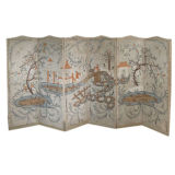 French Chinoiserie Paper Screen