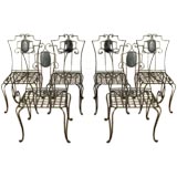 Set of Six 1940's Iron Chairs