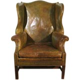 George III Leather WIng Chair George III Leather WIng Chair